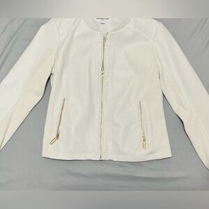 Elegant White Jacket with Gold Accents